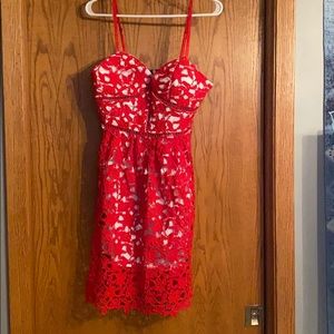 Red lace dress